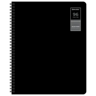 Тетради ДЭК А5 96 л. КОМПЛЕКТ 4 шт., BRAUBERG, гребень, клетка, 80 г/м2, SoftTouch, "Black Classic", 405581