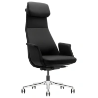 Кресло HAWASAN PREMIUM EX-840 STELLAR, синхромеханизм, алюминий, экокожа, черное, 533241