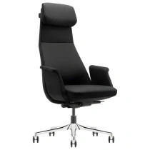 Кресло HAWASAN PREMIUM EX-840 STELLAR, синхромеханизм, алюминий, экокожа, черное, 533241