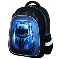 Рюкзак SNOOBAG (СНУБЭГ) FLOSSY, 2 отделения, 3 кармана, "Striped car", 3D-панель, 40х28х18 см, 274442