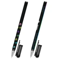 Ручка шариковая с принтом FUNSTER STICK "BLACK CAT", СИНЯЯ, SOFT TOUCH покрытие, узел 0,7 мм, линия 0,35 мм, 144391