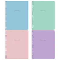 Тетради ДЭК А5 96 л. КОМПЛЕКТ 4 шт., BRAUBERG, гребень, клетка, 80 г/м2, SoftTouch, "Minimal", 405582