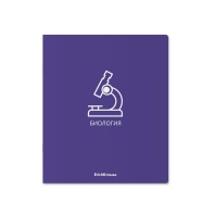 Тетрадь общая ученическая с пласт. обл. на скобе ErichKrause Проще простого, БИОЛОГИЯ, 48 л., клетка