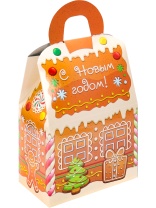 Коробка для конфет 1000гр "Пряничный" домик