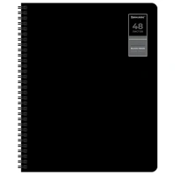 Тетради ДЭК А5 48 л. КОМПЛЕКТ 4 шт., BRAUBERG, гребень, клетка, 80г/м, SoftTouch, "Black Classic", 405578